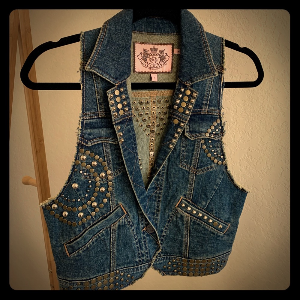 New Juicy Couture embellished denim vest.  Size S
